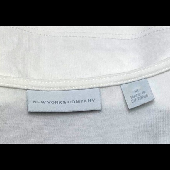 NYC & Co White Midi Sun Dress with Black Stripe and Pockets Size XL - Picture 6 of 9